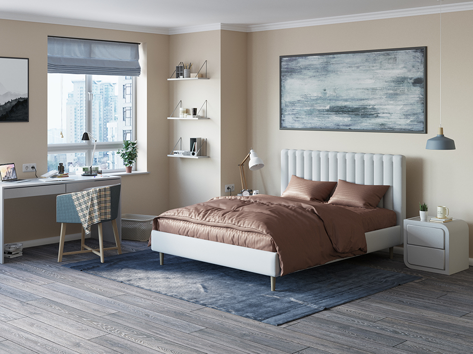 Кровать Орматек Madison Lite (Экокожа Серебристый перламутр) 140x190